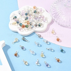 60Pcs 10 Style Glass Teardrop Pendants&nbsp;PALLOY-YW00137