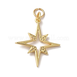 Rack Plating Brass Micro Pave Clear Cubic Zirconia Pendants&nbsp;KK-F853-14G