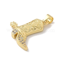 Brass Micro Pave Cubic Zirconia Pendants&nbsp;X-KK-M300-30G