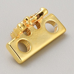 Brass Pave Clear Cubic Zirconia Connector Charms&nbsp;LS-KK-WH0081-22C-G