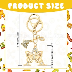 Alloy Rhinestone & Iron Keychain&nbsp;KEYC-YW00279-06