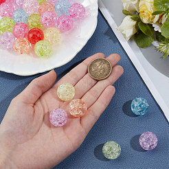 40Pcs Transparent Crackle Acrylic Beads&nbsp;PACR-PA0001-19