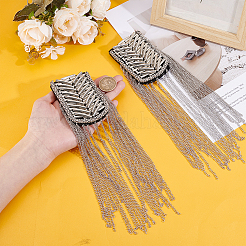 2Pcs Iron Tassel Chain Shoulder Epaulettes&nbsp;DIY-HY0003-60P