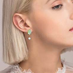 8Pcs 4 Colors Glass Stud Earring Findings&nbsp;FIND-HS0002-22