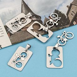 Non-Tarnish 201 Stainless Steel Split Pendants&nbsp;STAS-I032-100