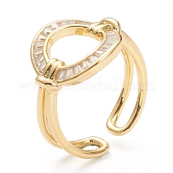 Brass Micro Pave Clear Cubic Zirconia Cuff Rings&nbsp;ZIRC-M117-05G