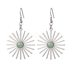 Star 201 Stainless Steel Natural Gemstone Dangle Earrings for Women&nbsp;EJEW-JE05835