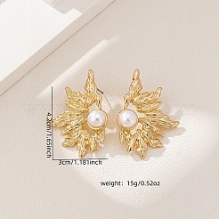 Alloy & Imitation Pearl Stud Earrings&nbsp;FS-WG8A1F6-01