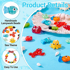 16Pcs 8 Styles Bumpy Glass Beads Strands&nbsp;LAMP-TA0001-85