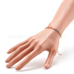 Brass Enamel Link Chain Bracelets&nbsp;BJEW-JB06420