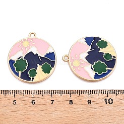 Rack Plating Alloy Enamel Pendants&nbsp;ENAM-N056-380KCG
