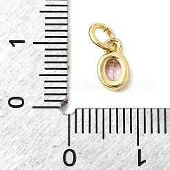 Brass Cubic Zirconia Charms&nbsp;KK-G554-02A-03