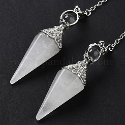 Natural Quartz Crystal Hexagonal Pointed Dowsing Pendulums&nbsp;G-P552-05P-02