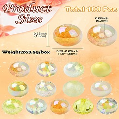 100Pcs Opaque & Transparent Acrylic Beads&nbsp;MACR-CJ0002-09A
