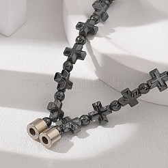 Non-Magnetic Hematite Beads Necklaces for Women Men&nbsp;NJEW-R020-01