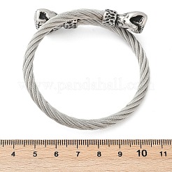 Fist 304 Stainless Steel Twisted Rope Shape Bangles for Women Men&nbsp;BJEW-D304-02AS-01