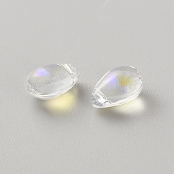 Teardrop Glass Charms&nbsp;GLAA-WH0032-29A-01