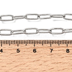 4MM 304 Stainless Steel Textured Paperclip Chain Necklaces for Man and Women&nbsp;SA-CBAB767-10P