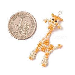 Copper Wire Wrapped Beaded Giraffe Charms&nbsp;PALLOY-MZ01098
