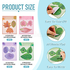 16Pcs 4 Colors Leaf Paper Memo Pad Sticky Notes&nbsp;OFST-TA0001-08
