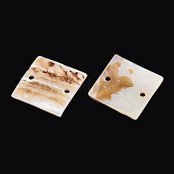 Natural Freshwater Shell Connector Charms&nbsp;SHEL-N038-14