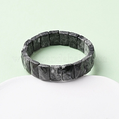 Rectangle Natural Map Stone Beads Stretch Bracelets for Women Men&nbsp;BJEW-Z149-01G