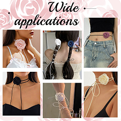 5Pcs 5 Colors Cloth Flower Collar Choker Necklaces&nbsp;AJEW-GA0007-38