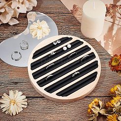 6-Slot Wood Finger Ring Display Plate&nbsp;EDIS-WH0012-09A