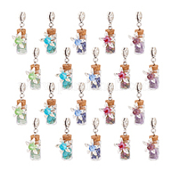 20Pcs Mixed Gemstone European Dangle Charms&nbsp;FIND-PH0020-43