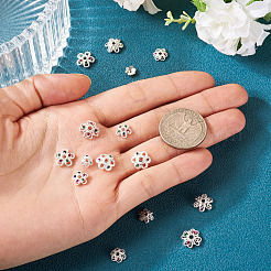 16Pcs 8 Styles Brass Micro Pave Cubic Zirconia Bead Caps&nbsp;ZIRC-TA0001-23S