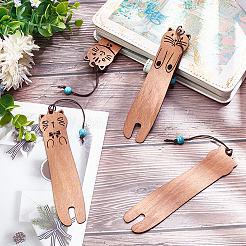 4Pcs 4 Styles Wood Bookmarks&nbsp;AJEW-DR0001-35