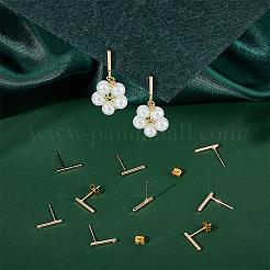 20Pcs Rectangle Brass Stud Earring Findings&nbsp;KK-UN0002-25