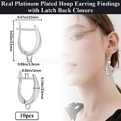 10Pcs Brass Hoop Earring Findings&nbsp;KK-BBC0013-88
