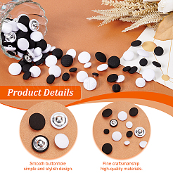 250Pcs 10 Styles 1-Hole Polyester Buttons&nbsp;DIY-PH0017-33