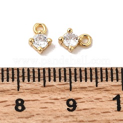 Brass Micro Pave Cubic Zirconia Pendants&nbsp;KK-P340-29G