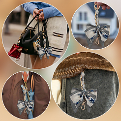 2Pcs Polyester Bowknot Bag Extension Chains&nbsp;PURS-ME0001-01B