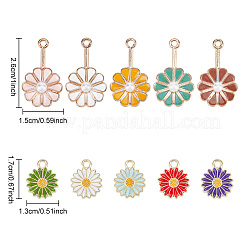 60Pcs 10 Style Alloy Enamel Pendants&nbsp;FIND-NB0004-33