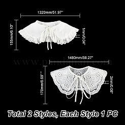 2Pcs 2 Style Detachable Lady's False Collars&nbsp;AJEW-GA0005-99
