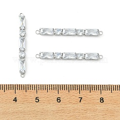 SHEGRACE Brass Pave Clear Cubic Zirconia Connector Charms&nbsp;XGRQ3P287-641P