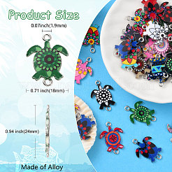 60Pcs 15 Styles Alloy Enamel Connector Charms&nbsp;ENAM-CJ0004-88