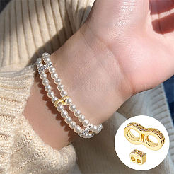 15Pcs 2 Style Brass Micro Pave Cubic Zirconia Multi-Strand Links&nbsp;KK-WR0001-16