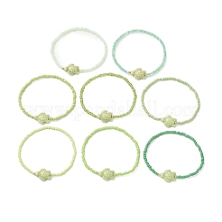 8Pcs 8 Colors Glass Seed Beaded & Synthetic Turquoise Bead Stretch Bracelets for Women&nbsp;BJEW-MZ00332