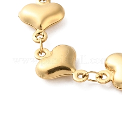Stainless Steel Heart Link Chain Bracelets for Women&nbsp;BJEW-Z076-04G