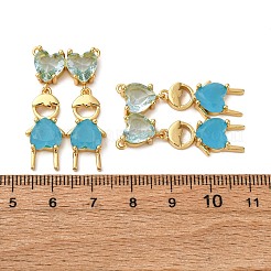 Brass Micro Pave Cubic Zirconia Pendants&nbsp;KK-D390-23G