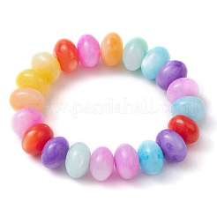 Rondelle Dyed Natural Freshwater Shell Beaded Stretch Rings for Women&nbsp;RJEW-JR00741