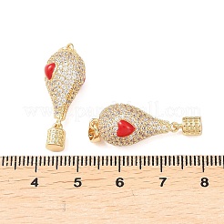 Brass Micro Pave Cubic Zirconia Pendants&nbsp;KK-H249-02G