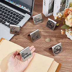 6Pcs 3 Styles Stainless Steel Hotel Resturant Table No-Smoking Tent Sign&nbsp;AJEW-CP0003-89