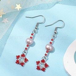 Natural Pearl Dangle Earrings&nbsp;EJEW-MZ00120-03