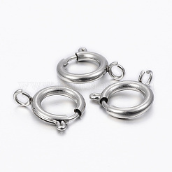 Tarnish Resistant 304 Stainless Steel Smooth Surface Spring Ring Clasps&nbsp;STAS-H396-E-02P