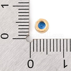 Rack Plating Flat Round Brass Micro Pave Cubic Zirconia Cabochons&nbsp;KK-F874-03G-11